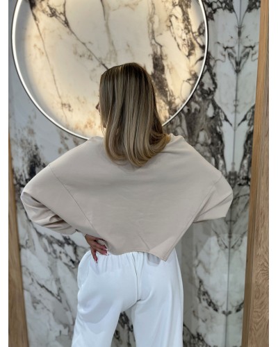 Bluza asymetryczna z różą By o la la...! beżowa