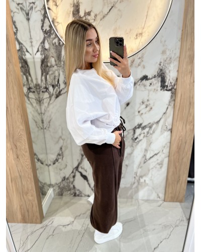 Bluza asymetryczna z różą By o la la...! biała