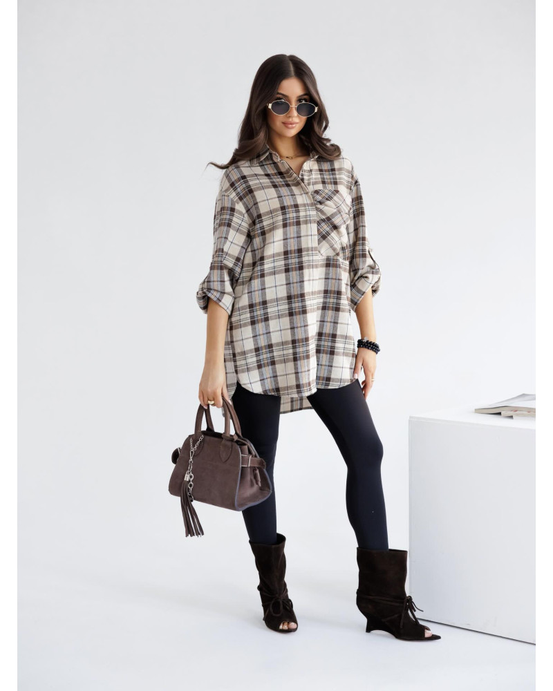 Koszula w kratę By o la la...! kakao