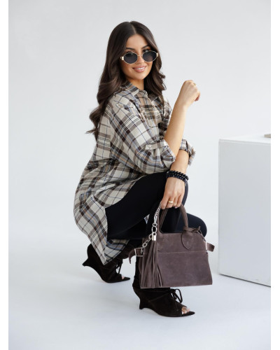 Koszula w kratę By o la la...! kakao