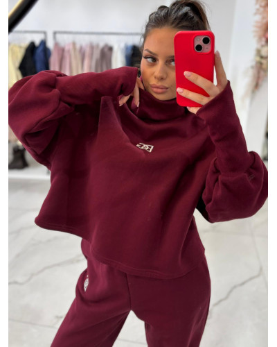 Komplet dresowy z golfem Brandenburg burgundowy