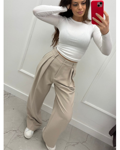Spodnie garniturowe EMO beżowe