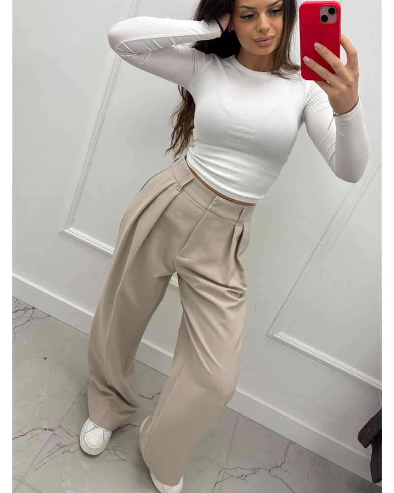 Spodnie garniturowe EMO beżowe