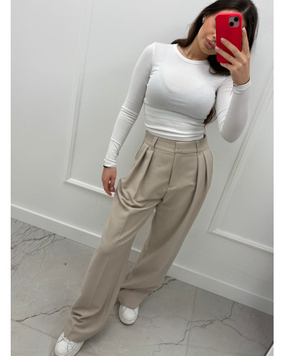 Spodnie garniturowe EMO beżowe