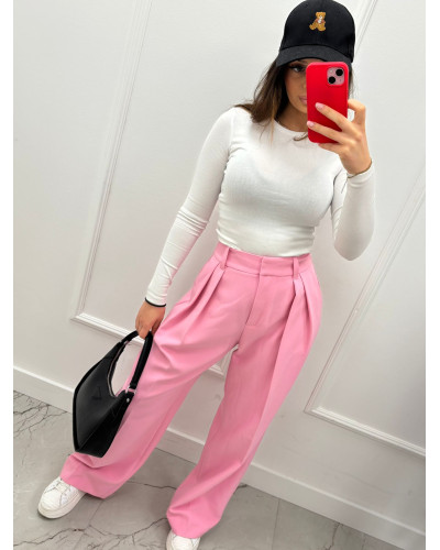 Spodnie garniturowe EMO różowe