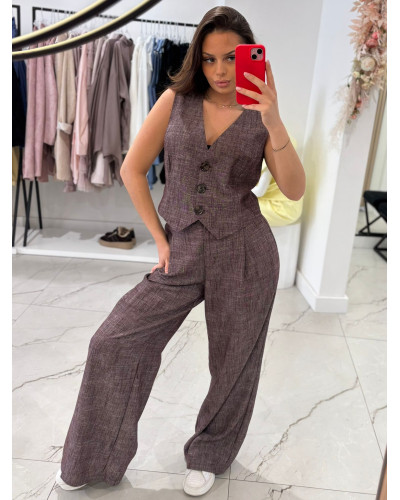 Komplet kamizelka + spodnie La Milla czekoladowy