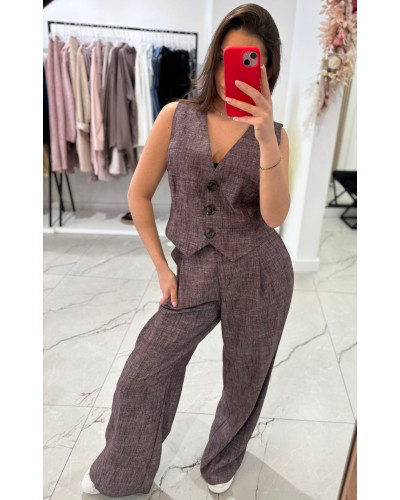 Komplet kamizelka + spodnie La Milla czekoladowy