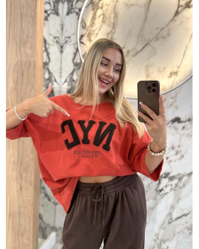 T-shirt NYC By o la la...! terracotta z chocomus
