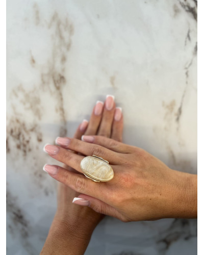 Pierścionek Golden beżowy