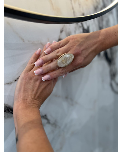 Pierścionek Golden beżowy