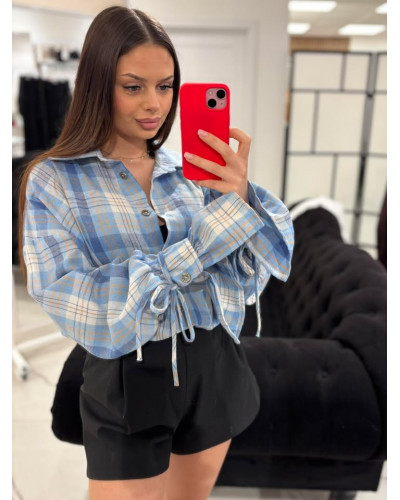 Koszula z wiązanym mankietem La Milla niebieska