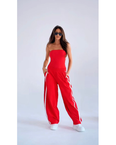 Spodnie dresowe z lampasami By o la la...! red kiss