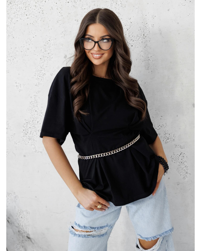 T-shirt taliowany By o la la...! czarny