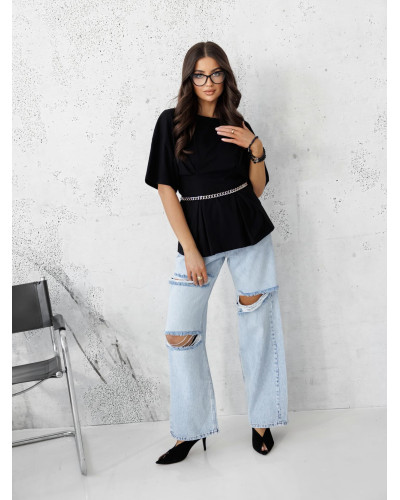 T-shirt taliowany By o la la...! czarny