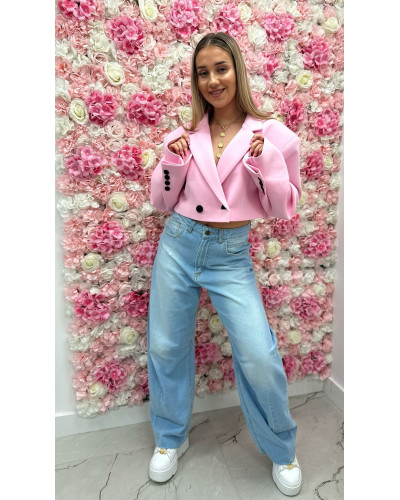 Marynarka krótka Emo różowa