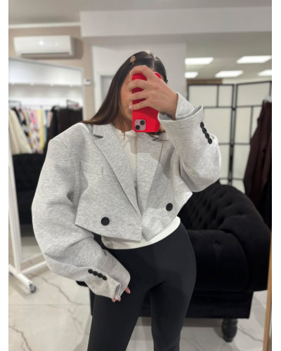 Marynarka krótka Emo szary melanż