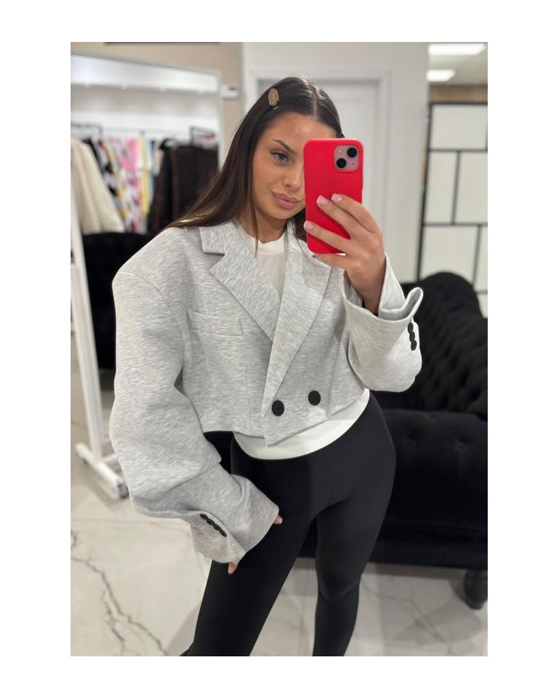 Marynarka krótka Emo szary melanż