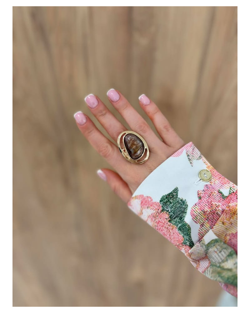 Pierścionek Serena brązowy ze złotem