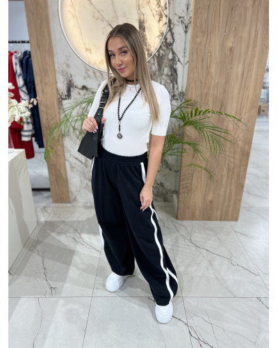 Spodnie dresowe z lampasami By o la la...! czarne