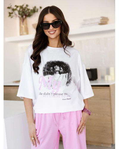 T-shirt Coco Chanel By o la la...! biały