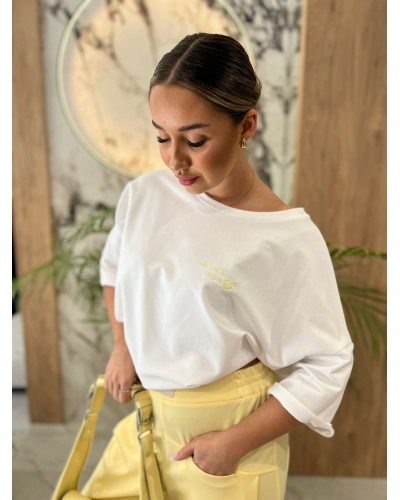 T-shirt z napisem i sercem By o la la...! sunshine