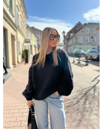 Sweter warkocz By o la la...! czarny