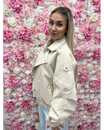 Ramoneska z paskiem beżowa