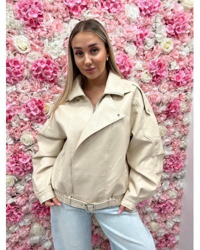 Ramoneska z paskiem beżowa