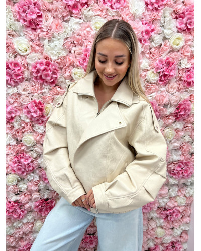 Ramoneska z paskiem beżowa