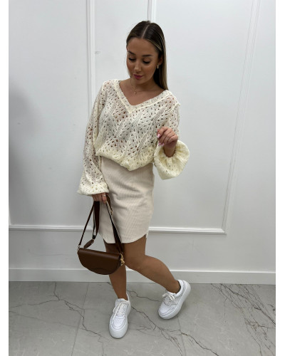 Spódniczka sztruksowa La Milla beżowa