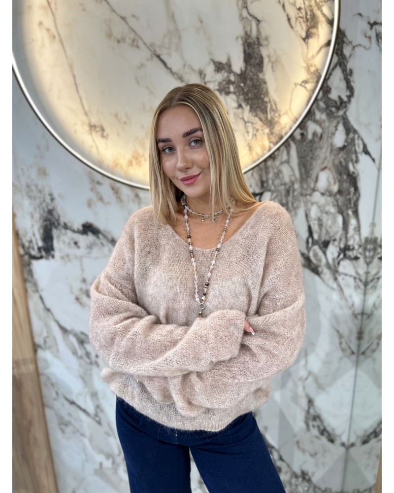 Sweter w szpic By o la la...! stone Sweter w szpic By o la la...! stone