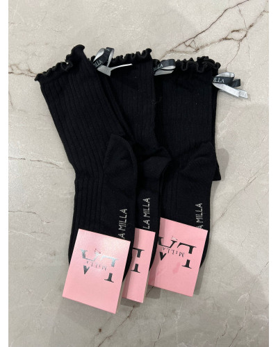 Skarpetki z falbanką La Milla czarne