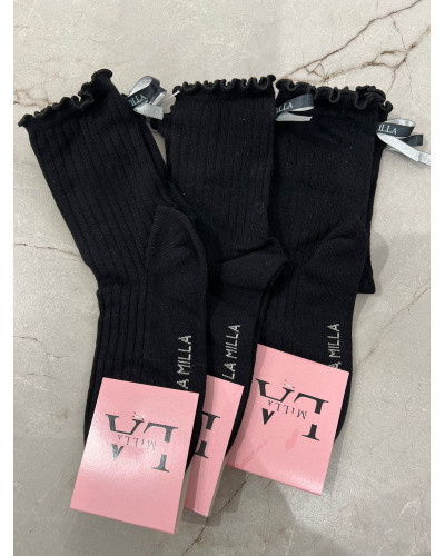 Skarpetki z falbanką La Milla czarne