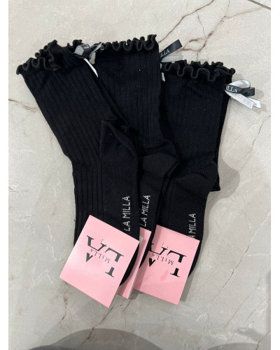 Skarpetki z falbanką La Milla czarne