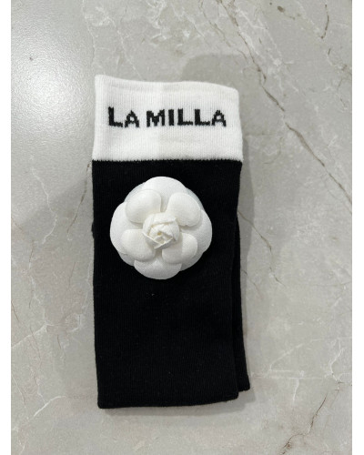 Podkolanówki z różą La Milla czarne