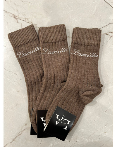 Skarpetki prążkowane La Milla czekoladowe