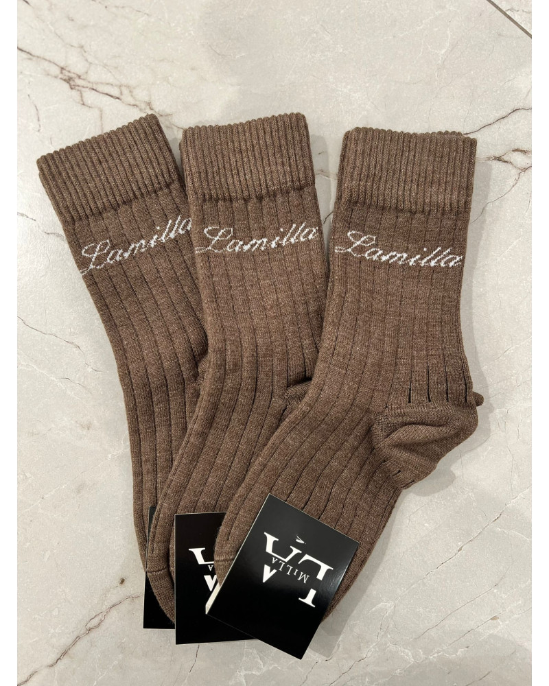 Skarpetki prążkowane La Milla czekoladowe