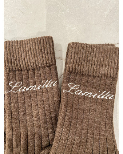 Skarpetki prążkowane La Milla czekoladowe