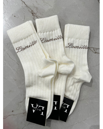 Skarpetki prążkowane La Milla śmietankowe