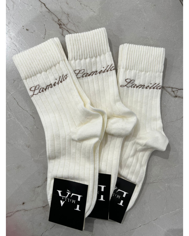 Skarpetki prążkowane La Milla śmietankowe