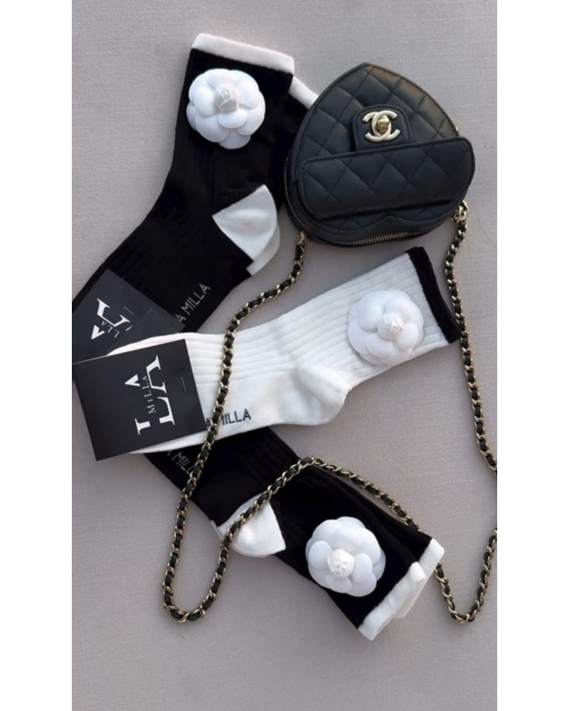 Skarpetki z różą La Milla czarne