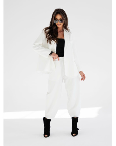 Marynarka materiałowa oversize By o la la...! biała