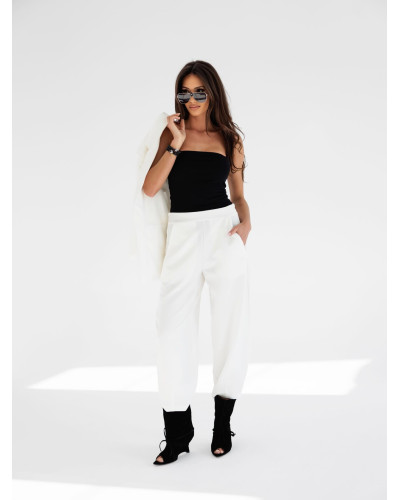 Spodnie materiałowe balony By o la la...! białe