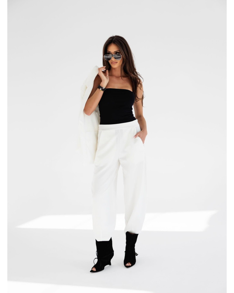 Spodnie materiałowe balony By o la la...! białe