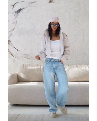 Krótki trencz By o la la...! jasny beż