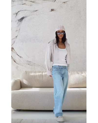 Krótki trencz By o la la...! jasny beż