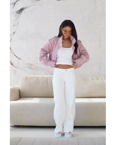 Krótki trencz By o la la...! różowy