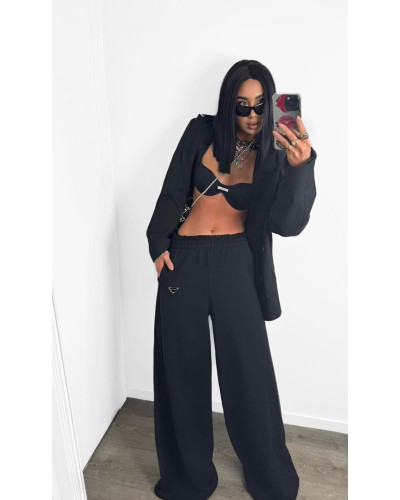 Spodnie dresowe z logo La Milla czarne