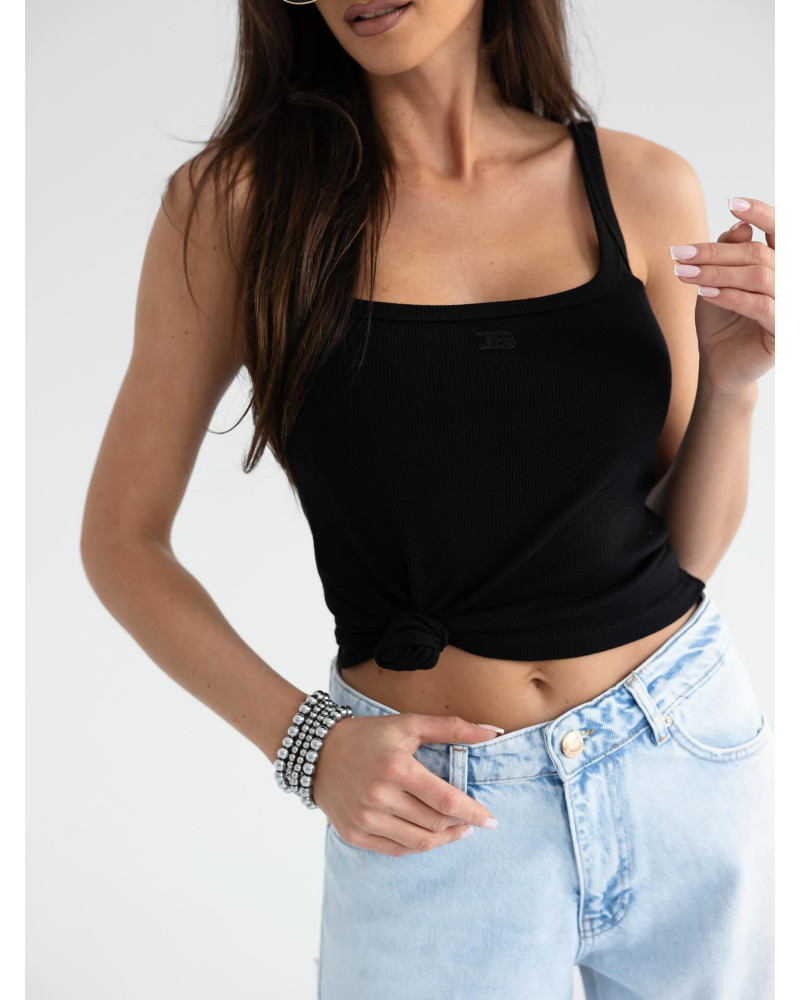 Top na ramiączkach By o la la...! czarny