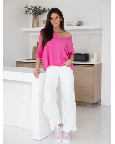 Sweterek w szpic By o la la...! fuksja